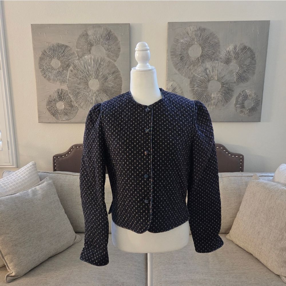 Vera Bradley Vintage Fleur De Lis Print Quilted Jacket sz Med